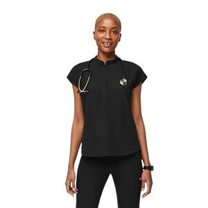 FIGS Black Rafaela Scrub Top